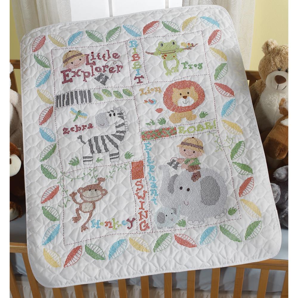 Little Explorer Stamped Crib Cover
