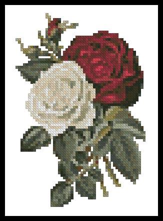 click here to view larger image of Mini Red and White Roses (chart)