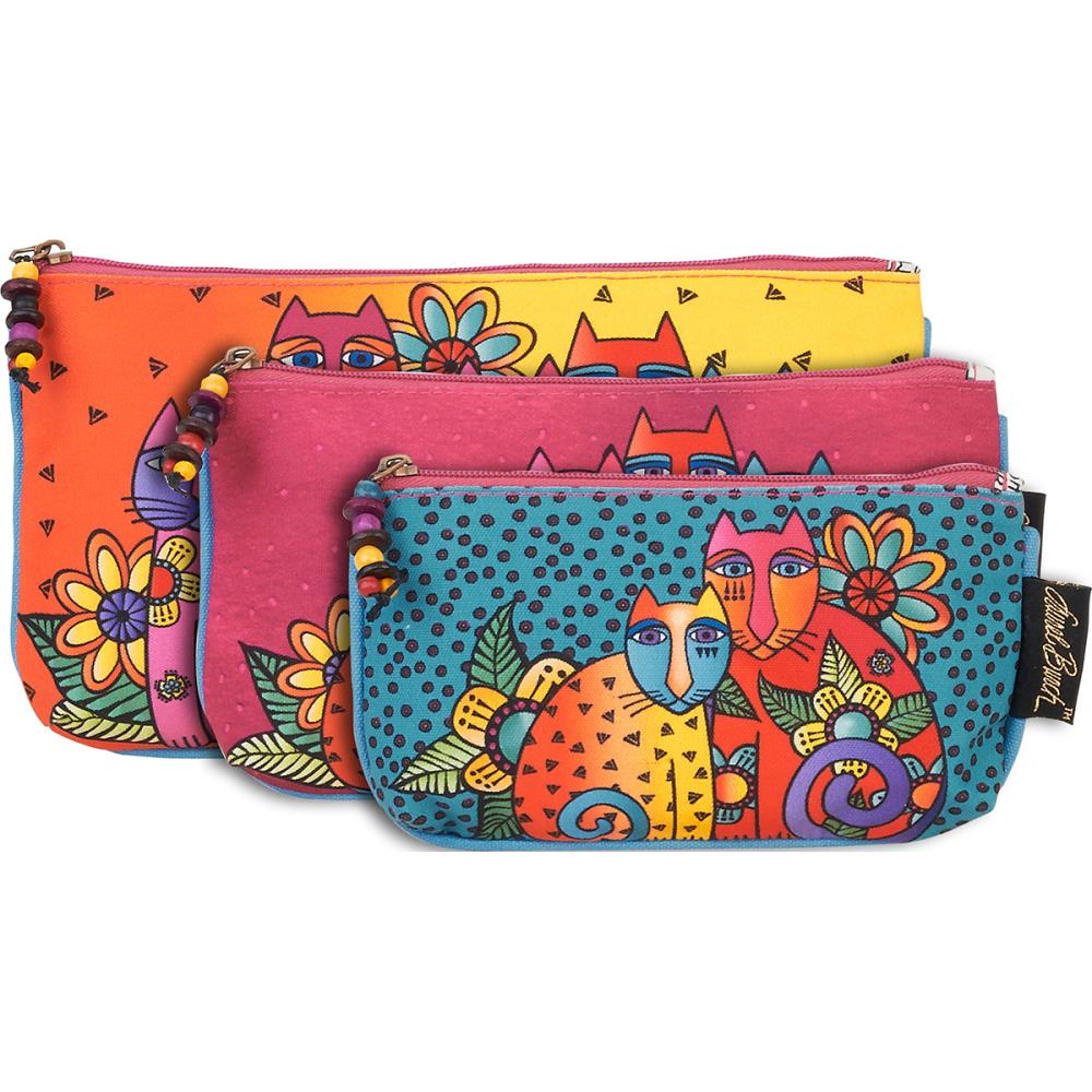 click here to view larger image of Feline Clan - Cosmetic Bag Set of Three (accessory)