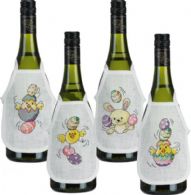 click here to view larger image of Easter Circus Bottle Aprons (counted cross stitch kit)