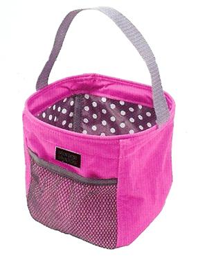 Tiny Tote - Pink and Black with Polka Dots