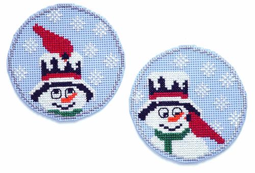 Circle Ornaments - Snowman Buddies - Cardinal