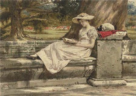Quiet Read in the Shade, A  (George Goodwin Kilburne)