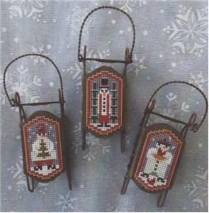 Snow Folk  - Sled Ornaments