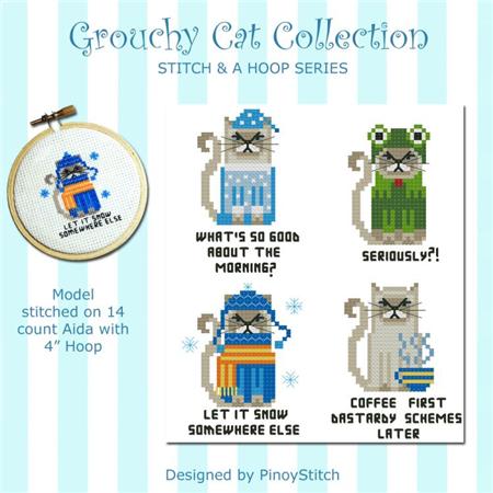 Grouchy Cat Collection - Stitch and a Hoop patterns