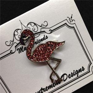 Glamorous Flamingo Silver Toned Magnet Set