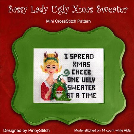 click here to view larger image of Sassy Lady - Ugly Xmas Sweater (chart)