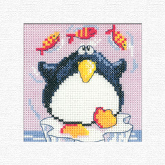 click here to view larger image of Penguin Christmas Card (counted cross stitch kit)