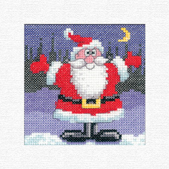 click here to view larger image of Santa Christmas Cards Kit by Karen Carter (counted cross stitch kit)