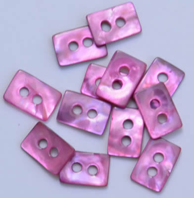 Pink Rectangle Mother of Pearl Buttons