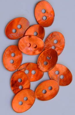 Orange Mini Ovals Mother of Pearl Buttons