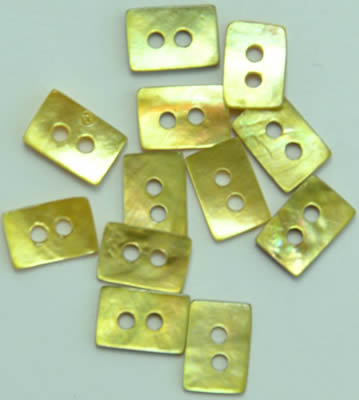 Lime Mini Rectangles Mother of Pearl Buttons