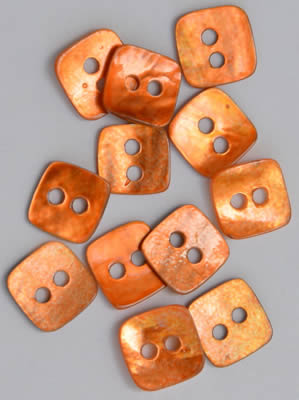 Copper Mini Square Mother of Pearl Buttons