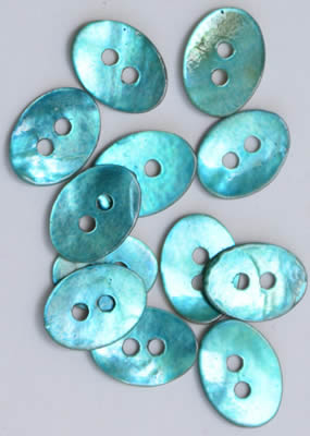 Turquoise Mini Ovals Mother of Pearl Buttons
