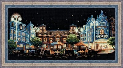 click here to view larger image of Evening Cafe (counted cross stitch kit)