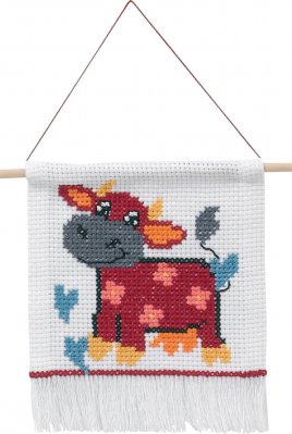 click here to view larger image of My First Kit - Cow (counted cross stitch kit)