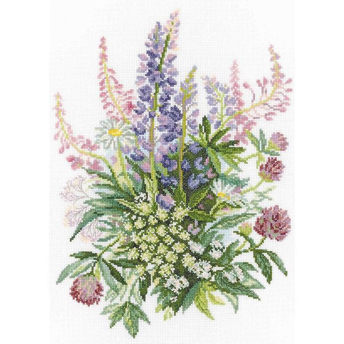 click here to view larger image of Clover and Lupines (counted cross stitch kit)