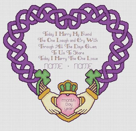click here to view larger image of Claddagh Wedding Keepsake (chart)