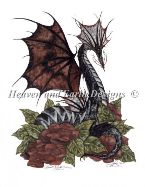 click here to view larger image of Mini Black Dragon - Amy Brown (chart)