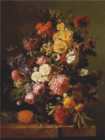 Still Life with Flowers and a Pineapple 