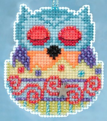 click here to view larger image of Finn Owlets - Spring Charmed Ornament series (counted cross stitch kit)