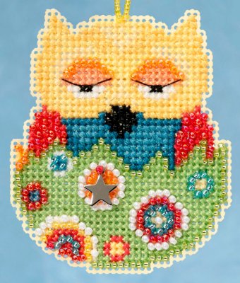 click here to view larger image of Emma Owlets - Spring Charmed Ornament series (counted cross stitch kit)