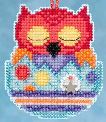 click here to view larger image of Huey Owlets - Spring Charmed Ornament series (counted cross stitch kit)