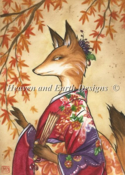 click here to view larger image of Maple Kitsune - Quick Stitch (chart)