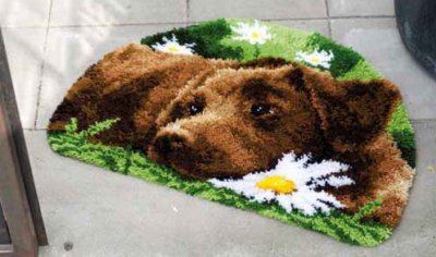 click here to view larger image of Chocolate Labrador Rug (needlepoint)