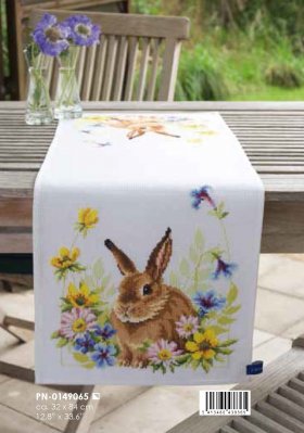 Hare in Flowers Table Runner
