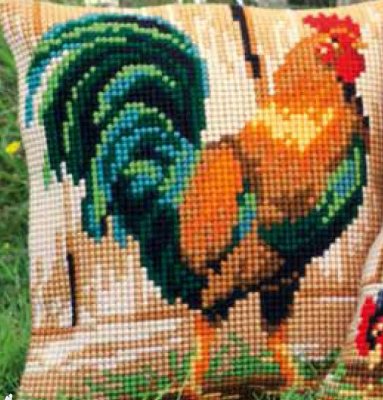 click here to view larger image of Rooster Cushion (needlepoint)