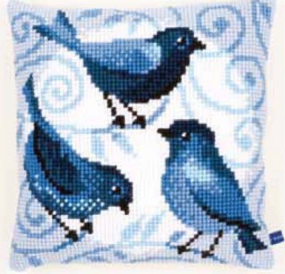 click here to view larger image of Blue Bird Cushion (needlepoint)
