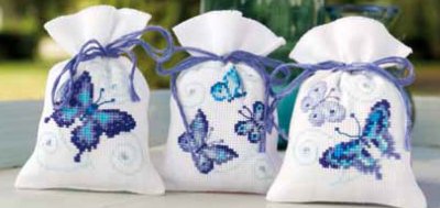 Blue Butterflies Potpourri  Bags (Set of 3)