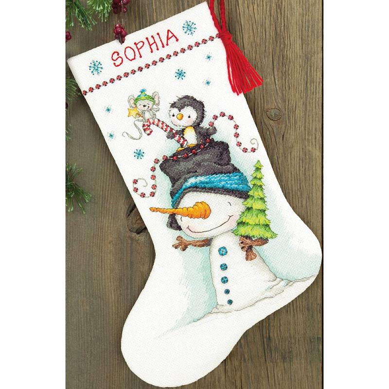 click here to view larger image of Jolly Trio Stocking (counted cross stitch kit)