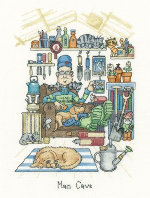 click here to view larger image of Man Cave - Cats Rule (Aida) (counted cross stitch kit)
