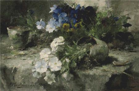 White and Blue Violets  (Frans Mortelmans)