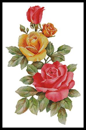 click here to view larger image of Pink and Yellow Roses  (Alfredo) (chart)