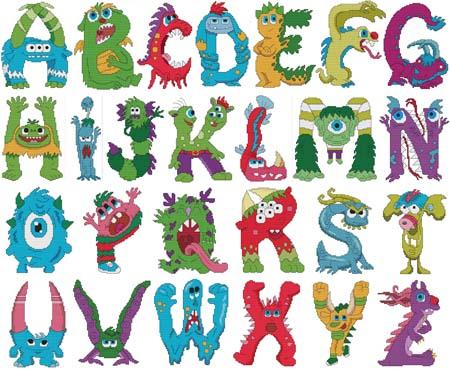 click here to view larger image of Monster Alphabet (chart)