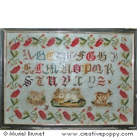 Antique Sampler With Poppies