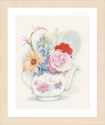 click here to view larger image of Flowers In A Teapot (counted cross stitch kit)