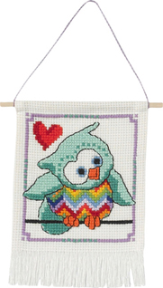 click here to view larger image of MFK Blue-Green Owl (counted cross stitch kit)