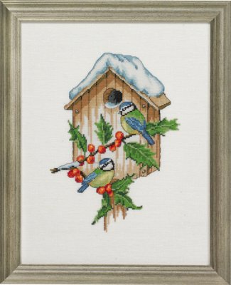 click here to view larger image of Winter Titmice - Aida (counted cross stitch kit)