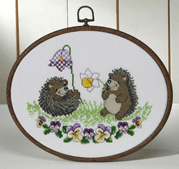 click here to view larger image of Hedgehog Hoop (counted cross stitch kit)