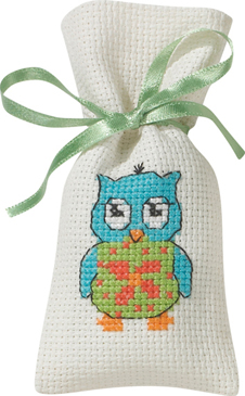 click here to view larger image of Blue Owl (counted cross stitch kit)