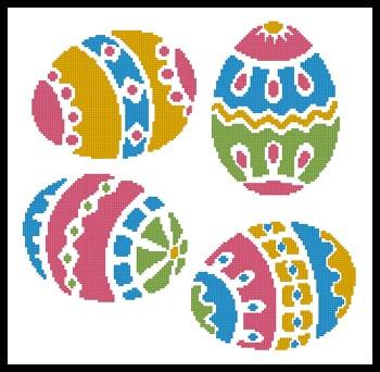 click here to view larger image of Four Easter Eggs  (Joni Prittie) (chart)