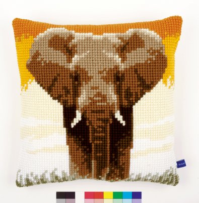 Elephant in Savannah 1 Cushion