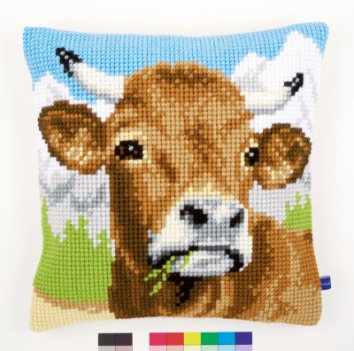 Cow with Horns Cushion