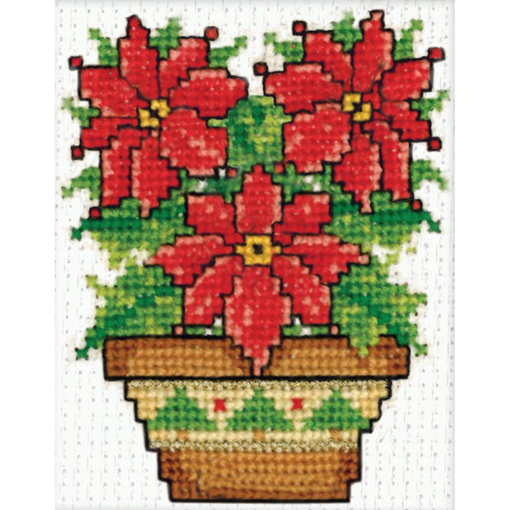 click here to view larger image of Poinsettias Ornament (counted cross stitch kit)