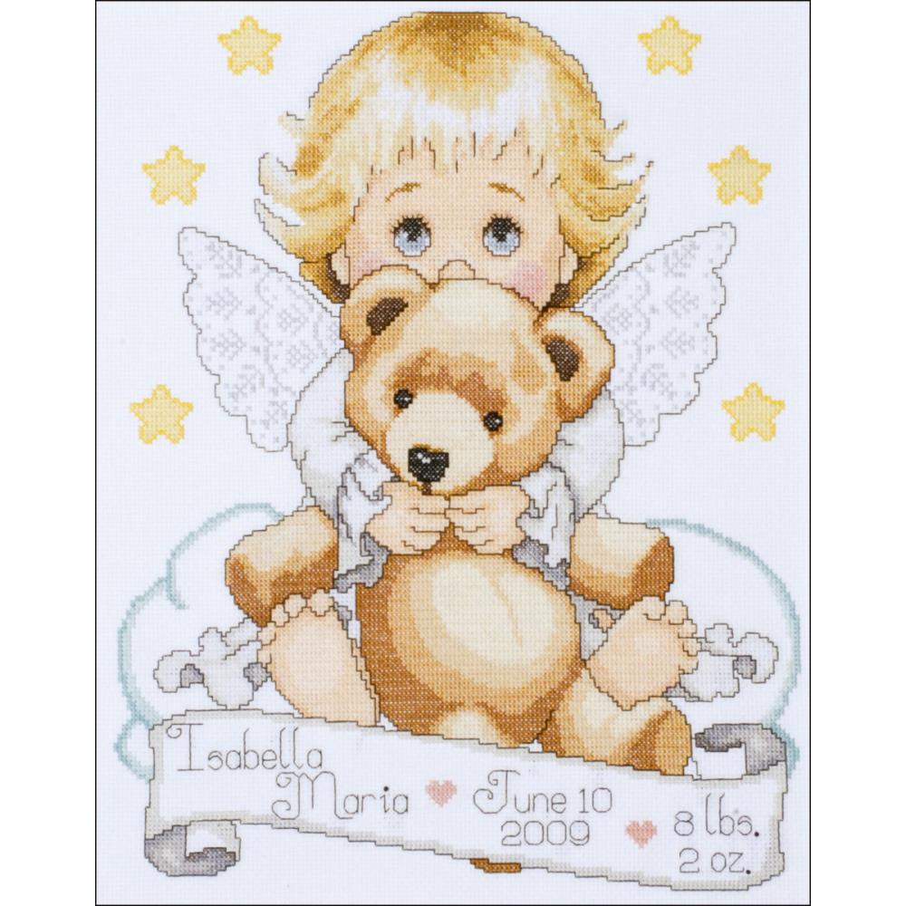 click here to view larger image of Angel Birth Record (counted cross stitch kit)