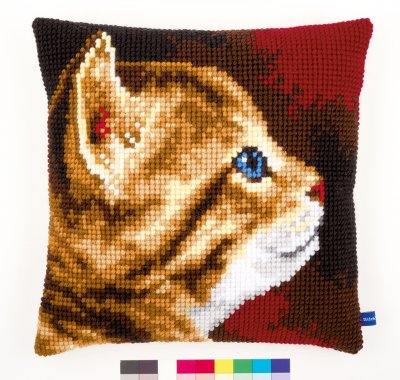 click here to view larger image of Kitten I Cushion (counted cross stitch kit)